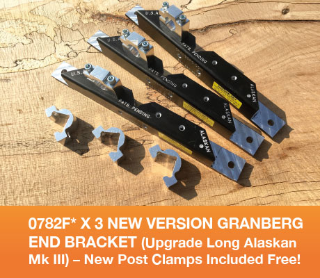0782F* x3 New version Granberg End Bracket (Upgrade Long Alaskan Mk IV) - New Post Clamps Included Free!