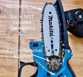 [KIT]4"[10cm] Panther Mini Conversion Kit [2xChains+Sprocket] Makita DUC101, DUC150