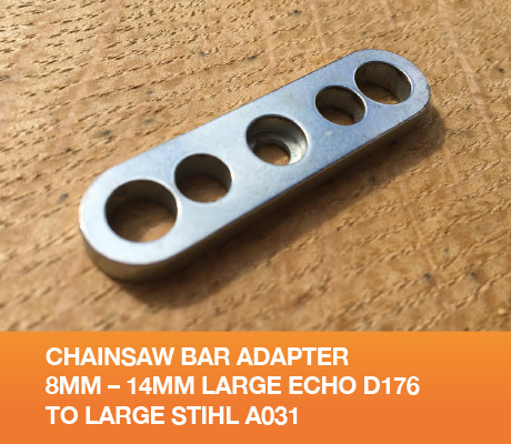 CHAINSAW BAR ADAPTER 8MM – 14MM LARGE ECHO D176 TO LARGE STIHL A031