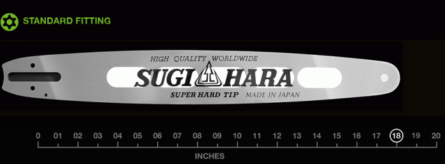 ST2C-0A45P-A Sugihara 18" Light Type Pro Toonie Tip - 3/8 Lo Pro .050 64 drive links or .325 .050 72 drive links