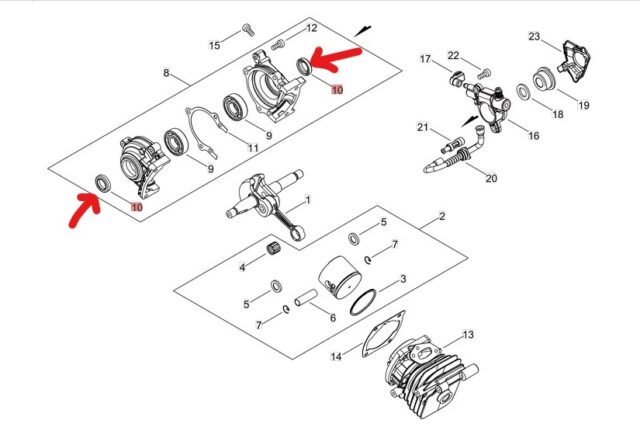 V505-000070 Oil Seal Echo CS-2511TES, CS-2511WES, CS-390ESX, CS-501SX