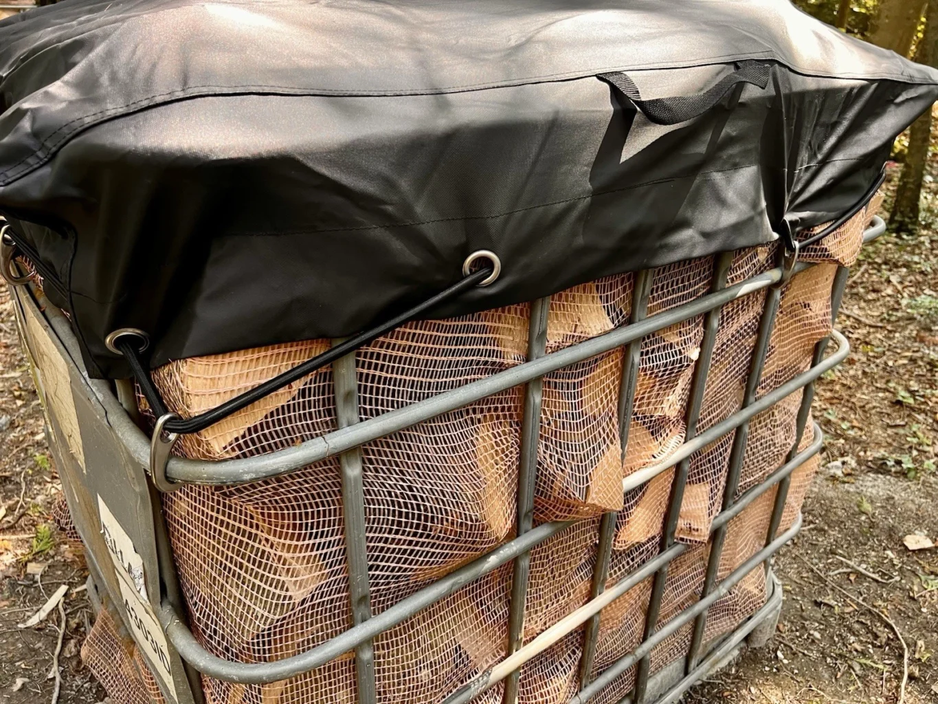 5x IBC Log Container Cover Heavy Duty Canvas Bungee and Hooks - Image 4