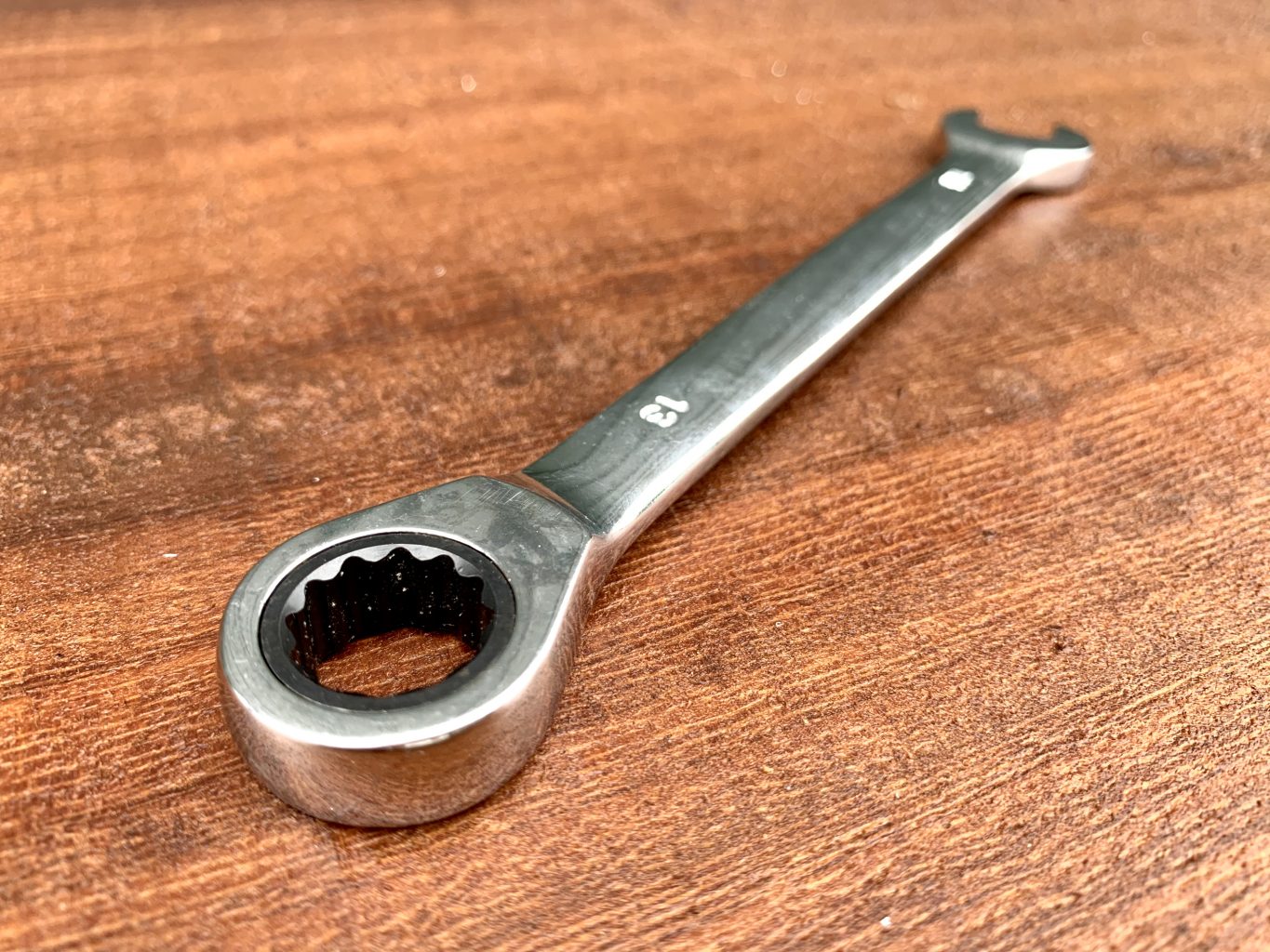 M13 13mm Ratchet Spanner. Handy 13mm ratchet spanner.