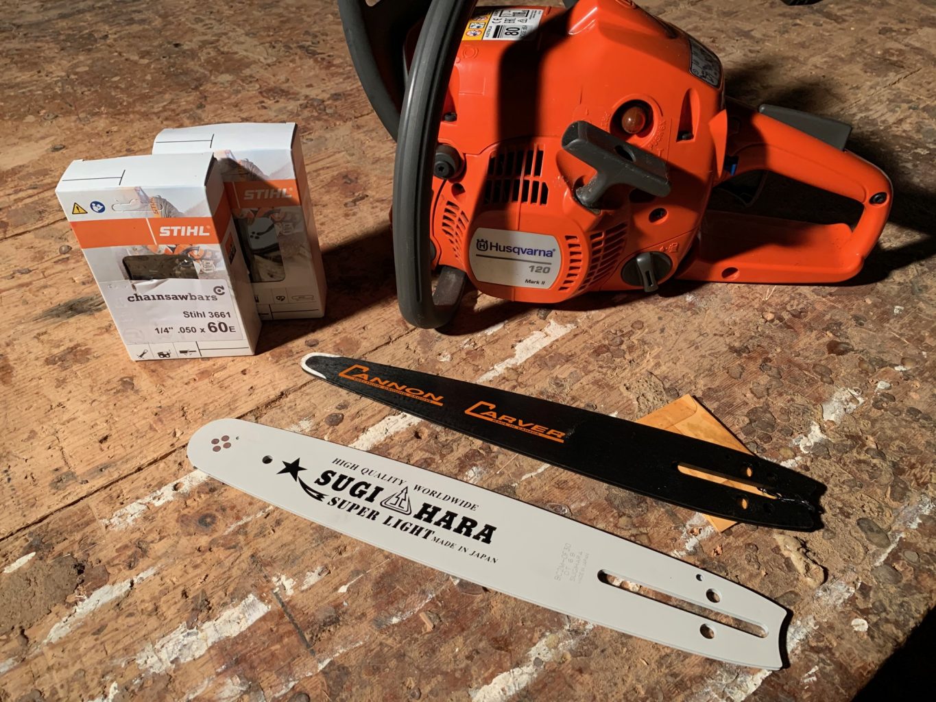 H120 Husqvarna 120 Mk II 1/4 Pitch Drive Sprocket Fitted + 12" Cannon